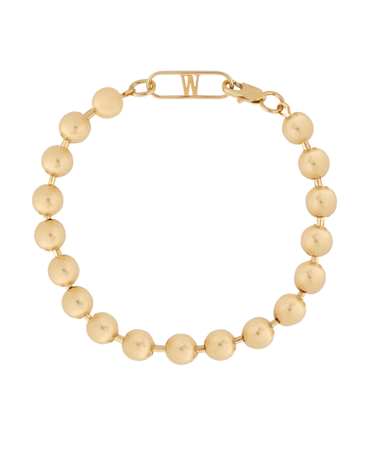 A WALD Berlin Harry Gold Bracelet with a gold-plated bead.
