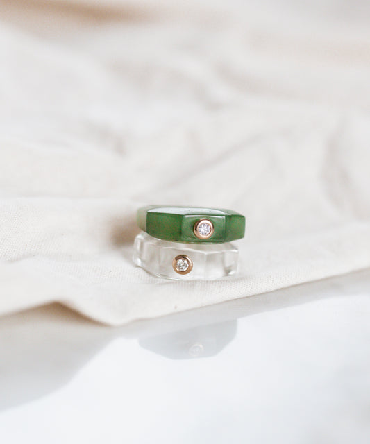 A WALD Berlin jewelry ring, with a diamond in the middle, made in Germany.